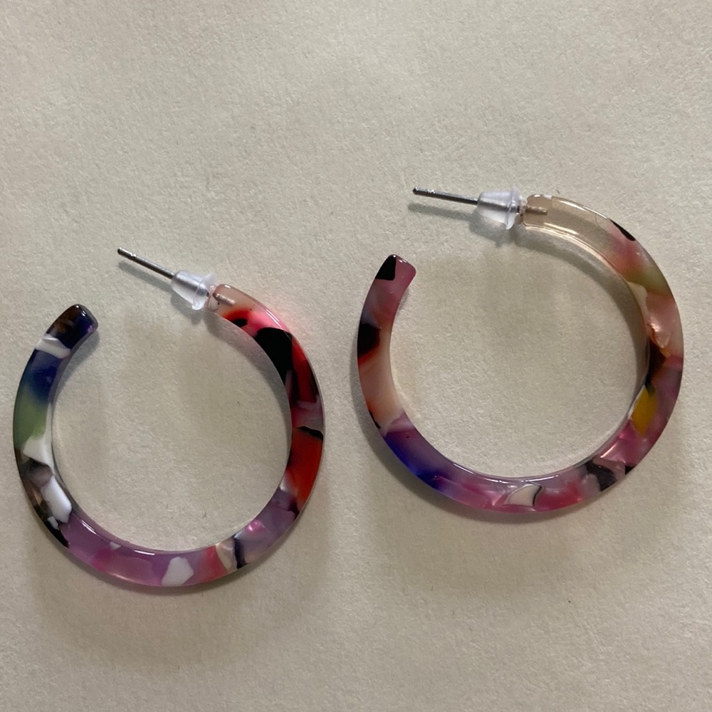 Multi color acrylic hoops